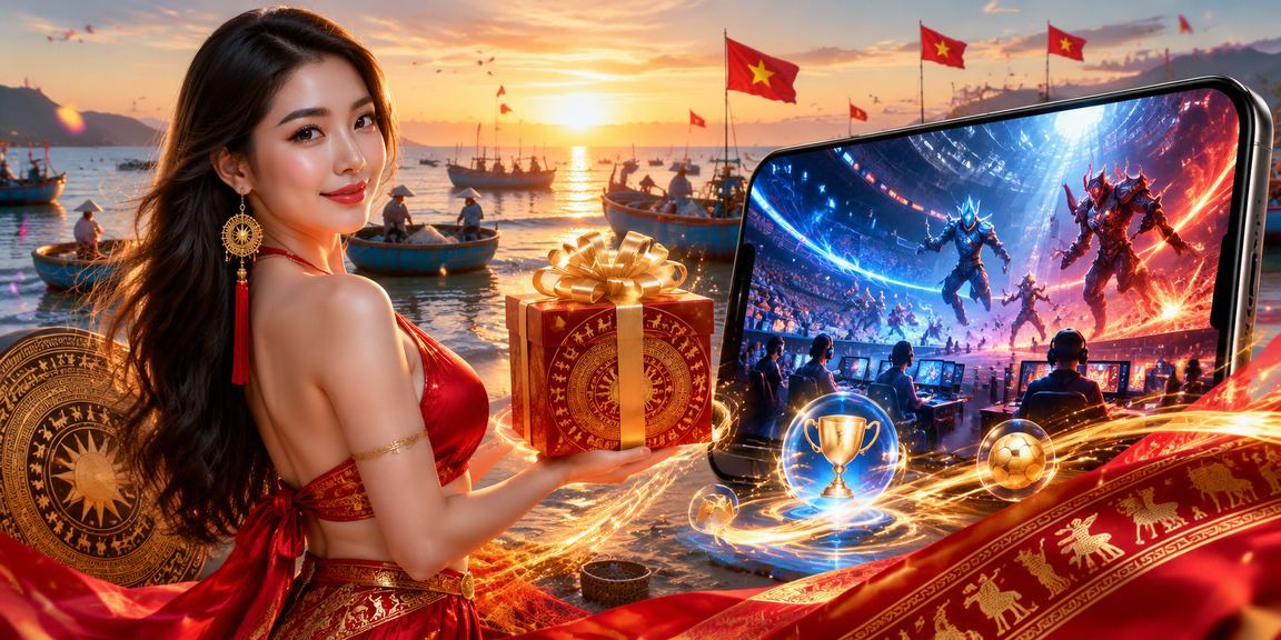 Người chơi tại Mũi Né theo dõi kết quả cá cược esports và jackpot trên bãi biển buổi tối